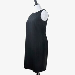 Louben Size 14 Sleeveless Tailored Sheath Dress Black Career Suit